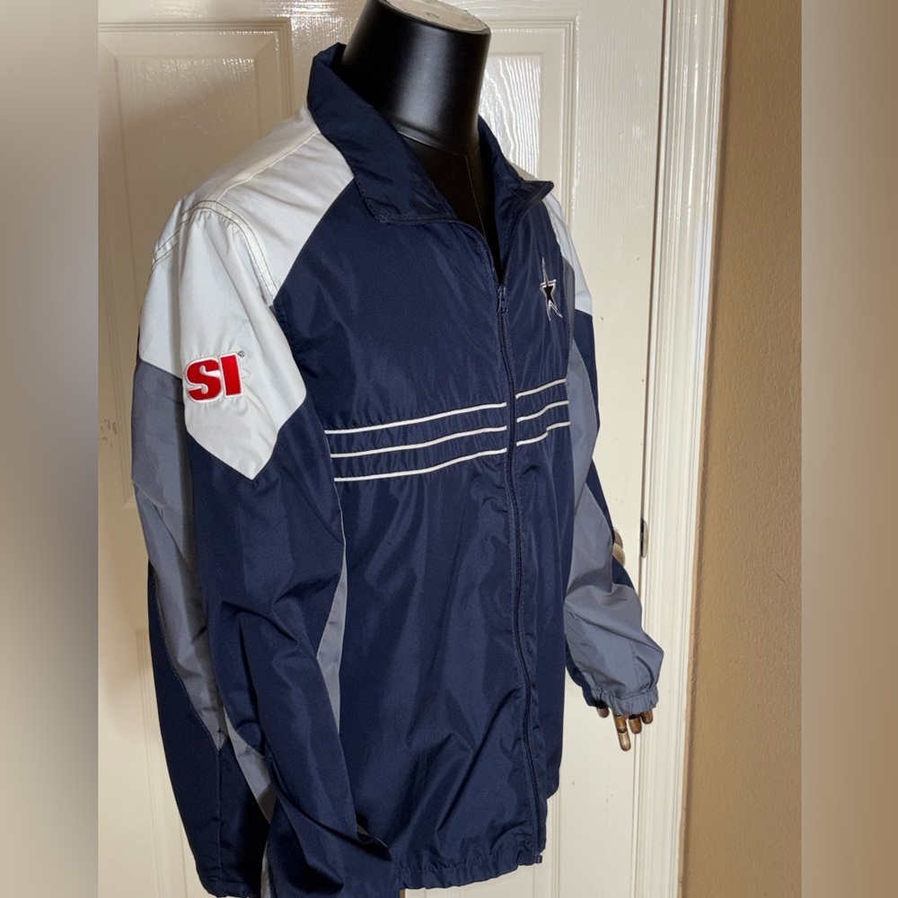 NFL Reebok Team Apparel Dallas Cowboys Men's Windbreaker Jacket - Blue Size L​ - Picture 6 of 10